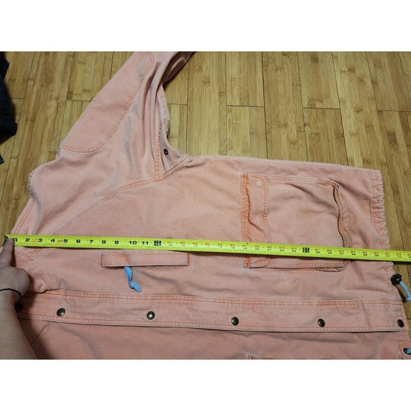 VTG 80s EDDIE BAUER Barn Coat Utility Field Lined Insulated Orange Jacket Mens L - Picture 10 of 11